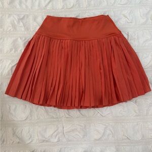 Aerie Vibrant Orange Pleated A-Line Skirt